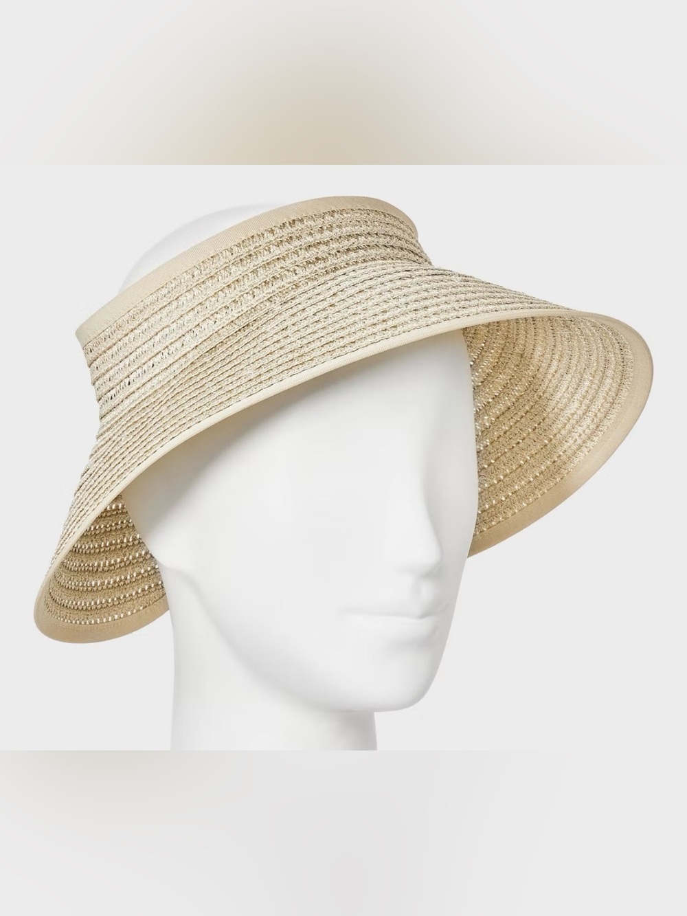 Shade & Shore Women’s Straw Visor Hat - Beige